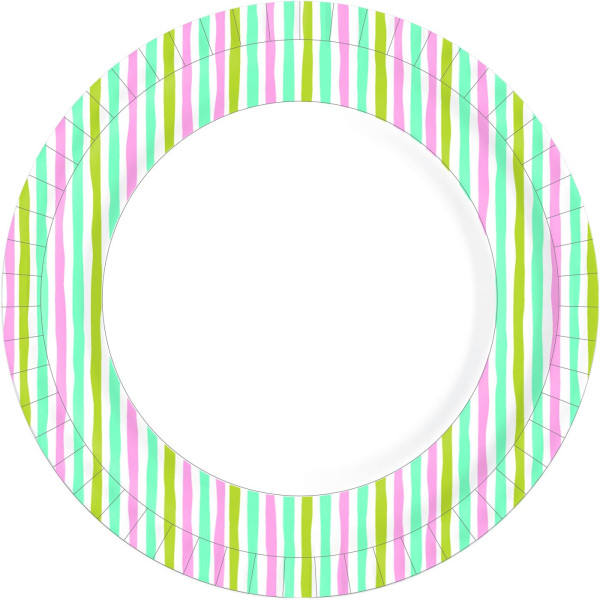 Duni Papieren Borden Stripes Ø22cm 10st