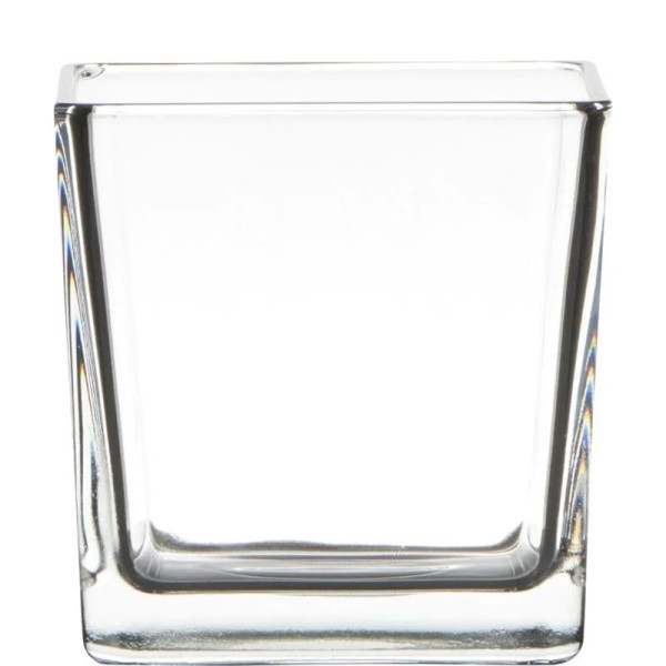 Glazen vaas kubus 10x10x10cm