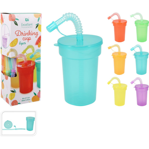 Drinkbeker kunststof set a 6 stuks 380ml