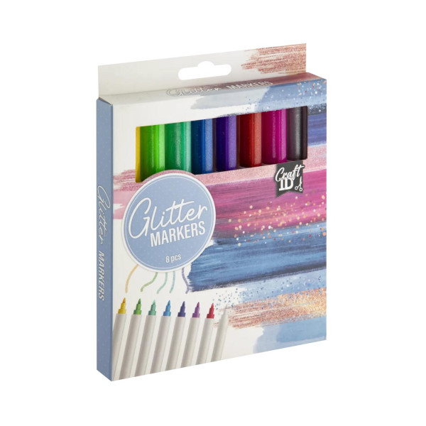 Craft Sensations Glitter markers 8-delig