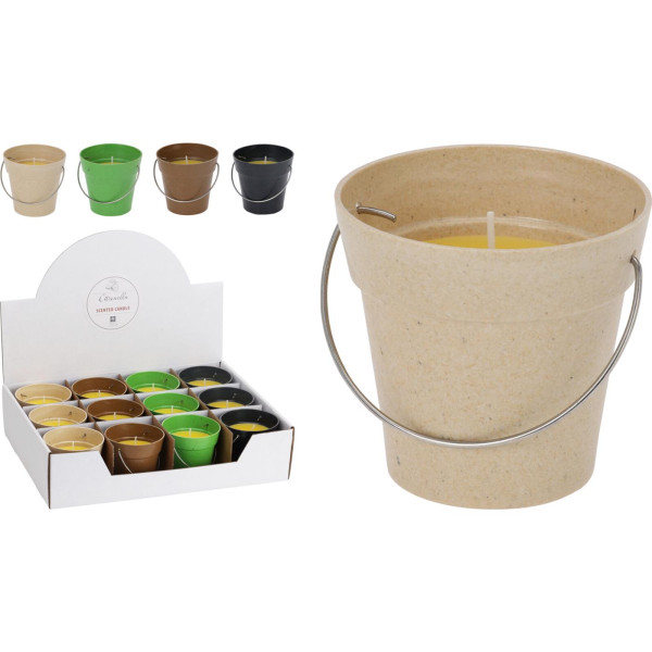 Kaars citronella in pot met hengsel