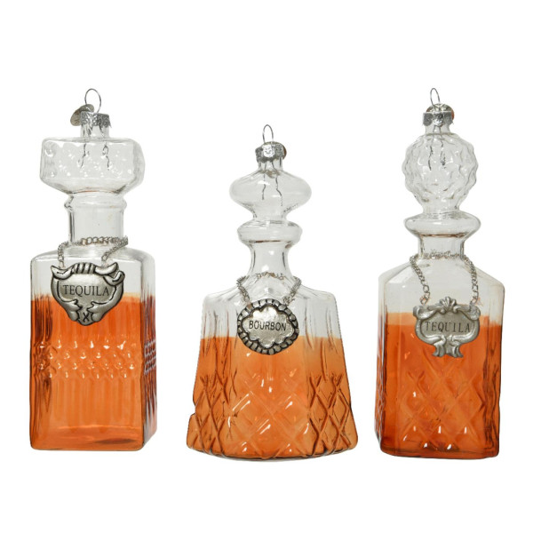 Kersthanger drankfles glas 6,3x12,3cm