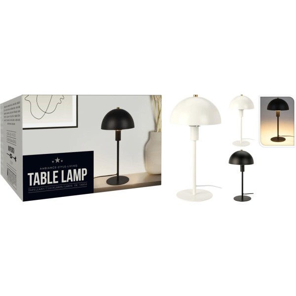 Tafellamp metaal zwart 18x36cm beeld