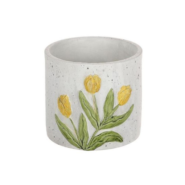 Bloempot Tulp geel Ø12,5xH11,3cm