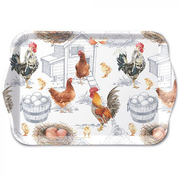 Ambiente Tray Chicken Farm 13x21cm