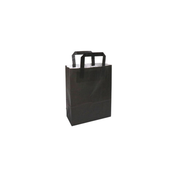 Papieren draagtas 22x10x28cm zwart 50st