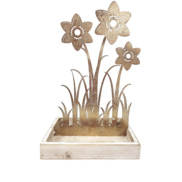 Ornament tulpen dienblad 20,7x14x25,7cm