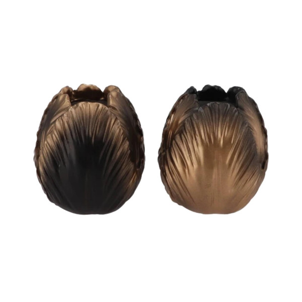 Vaas Toulon zwart/goud 12cm 2 assorti