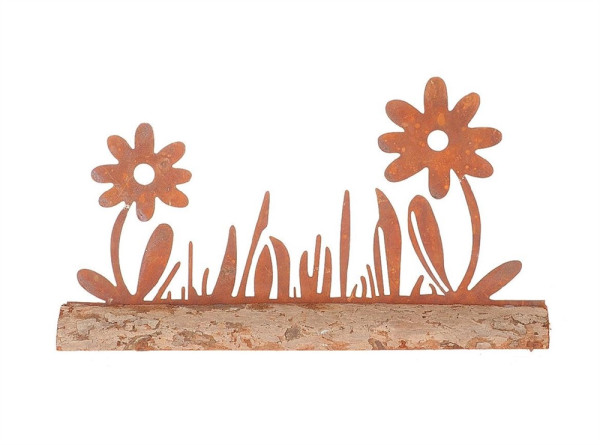 Beeld Bloemen 29,5cm metaal roestkleur