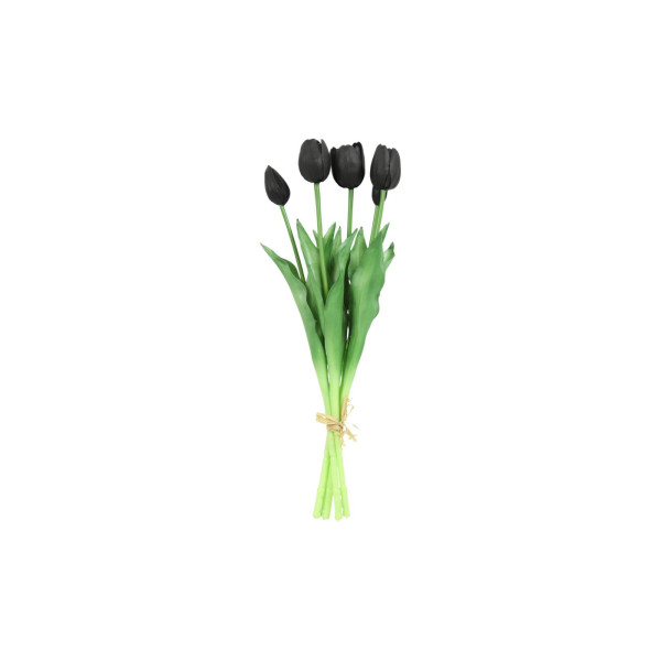 Kunstboeket tulpen zwart 10x10x41cm