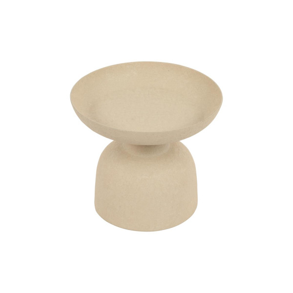 Kandelaar op voet beige 10x10x9cm