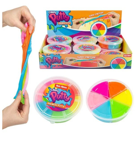 Toi Toys Crazy Putty Regenboog 6 kleuren
