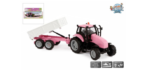 Tractor met aanhanger die cast rose L/G