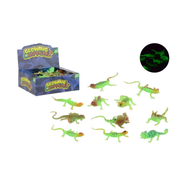 John Toy Glow in the dark reptiel 15cm
