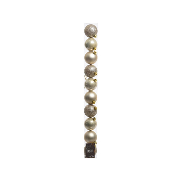 Kerstballen 6cm kunststof parel 10-dlg
