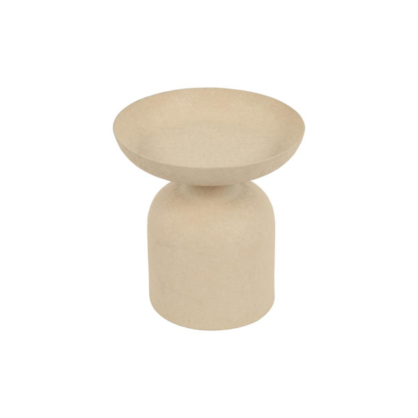 Kandelaar op voet beige 10x10x11cm
