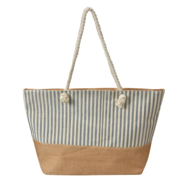 Clayre & Eef Tas bruin/blauw 55x1x36cm
