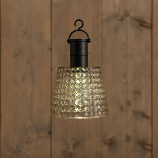 LED Solar hanglamp smokey 12,5x12,5x16cm