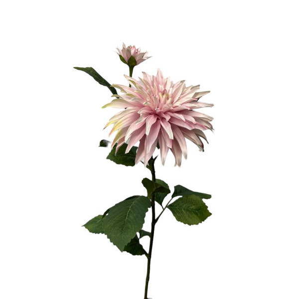 Kunstbloem dahlia +knop spray 74cm parel