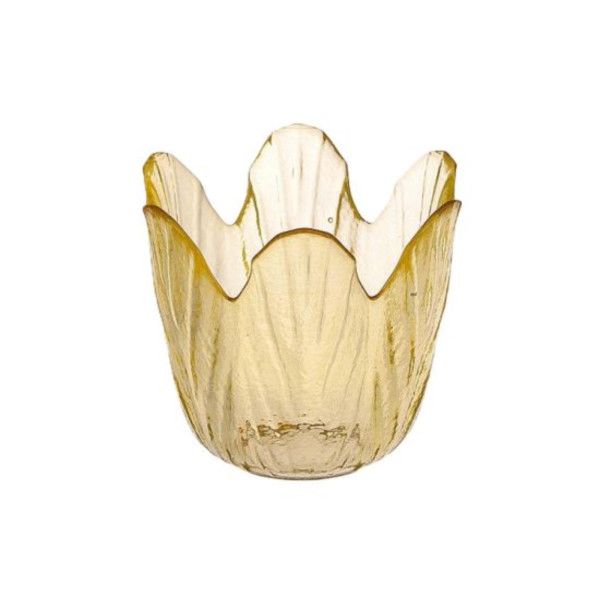 Waxinelichthouder tulp geel Ø8xH8cm