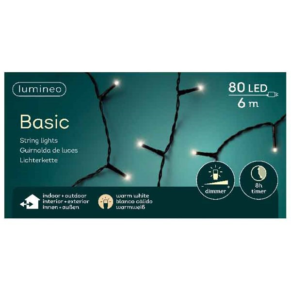 Kerstverlichting Basic 80LED warmwit
