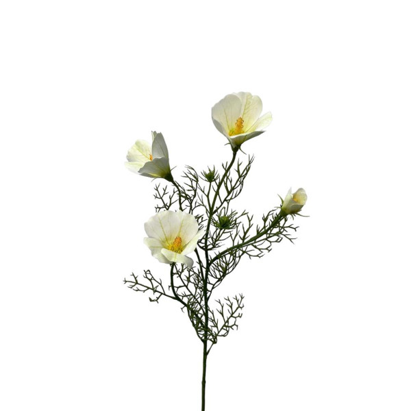 Kunstbloem hibiscus spray 68cm wit