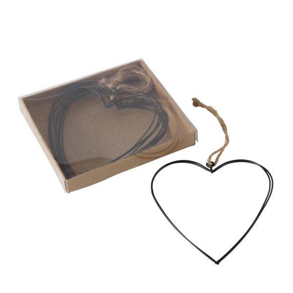 Deco hanger hart set a 6 11x10x2,5cm
