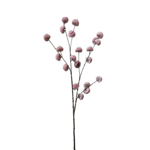 Kunsttak pompom roze 100cm