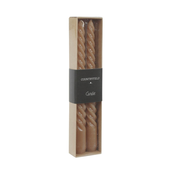 Countryfield dinerkaarsen Twirly beige