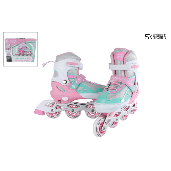 Inline skates roze/groen maat 29-32
