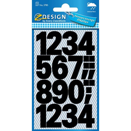Cijferetiket Z-design Home zwart pk/10