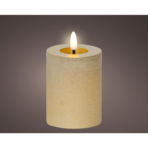 LED Kaars wax goud Ø7xH11,3cm
