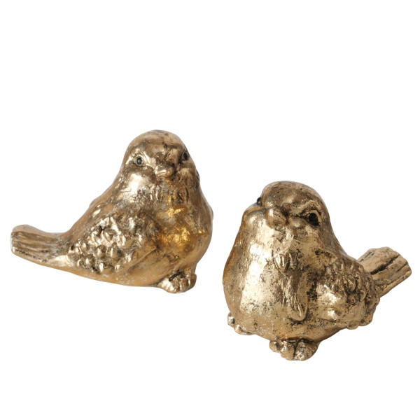 Beeldje vogel Niro keramiek H7,5cm goud