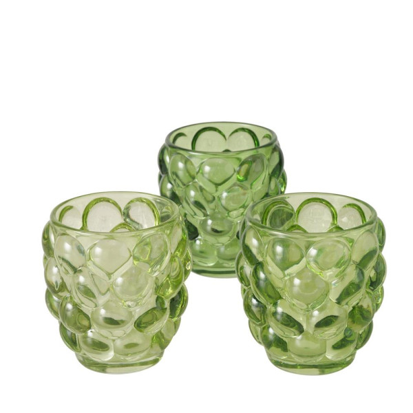 Boltze Home Windlicht Bubbla glas groen