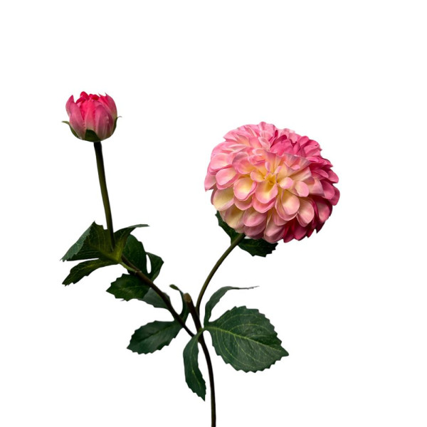 Kunstbloem dahlia spray 74cm dk roze