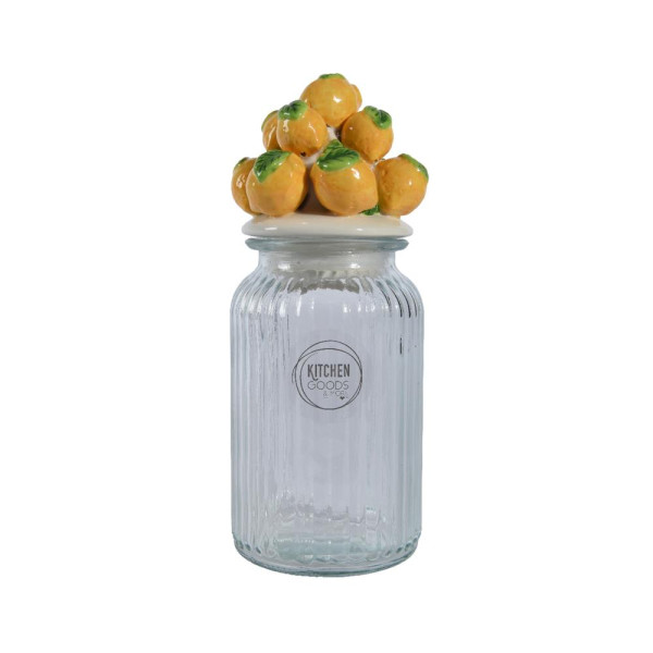 Voorraadpot Citroen h27cm glas/aardewerk