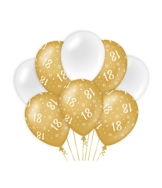 Decoratie ballonnen goud/wit - 18