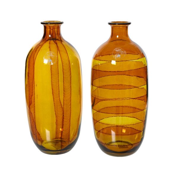 Vaas recycled glas H31cm geel