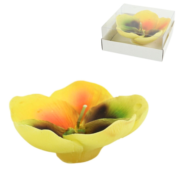 Kaars viooltje geel 10cm