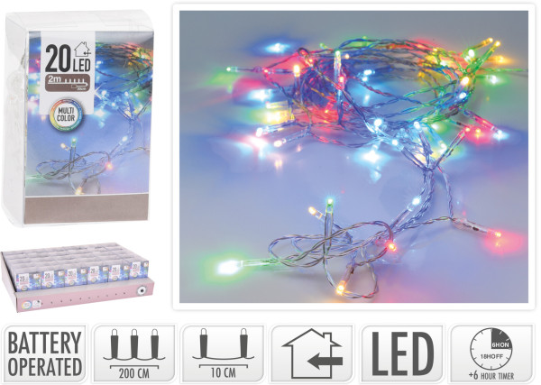 Strengverlichting 20LED 2m.multicolour