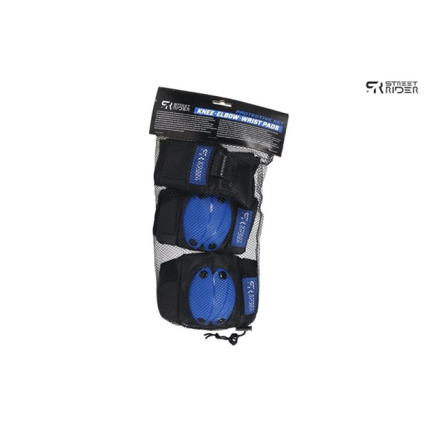 Skate beschermset 6 delig blauw/zwart S
