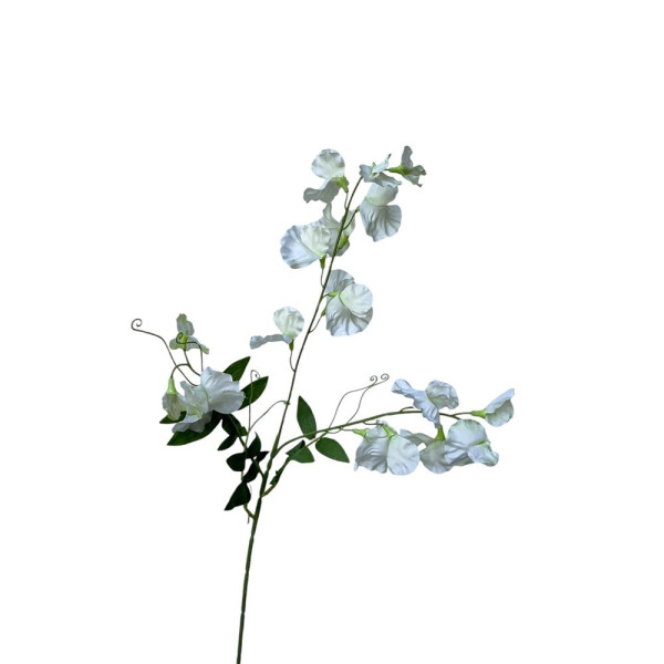 Kunstbloem sweet pea spray 76cm wit