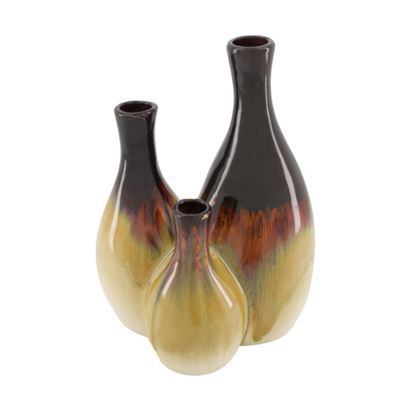 Vaas keramiek crème/bruin 18x13,5x25,5cm