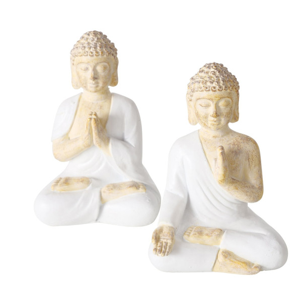 Beeld Boeddha h8,5cm 2 assorti