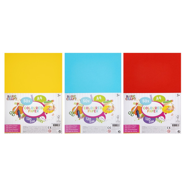 Grafix Gekleurd papier A4, 50 vel
