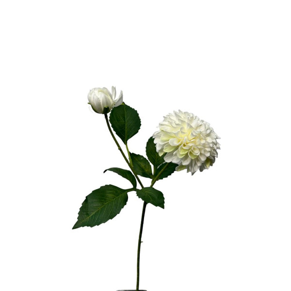 Kunstbloem dahlia 56cm wit