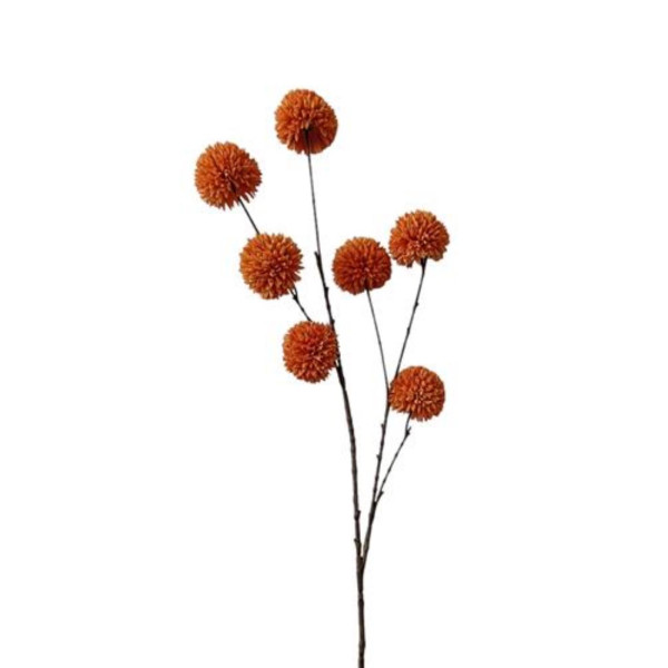 Kunsttak pompom oranje 98cm