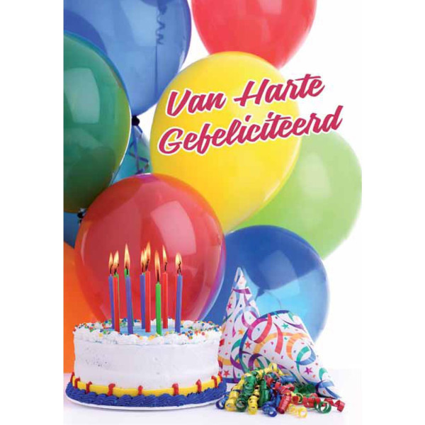 Wenskaarten Gefeliciteerd pak a 10 stuks