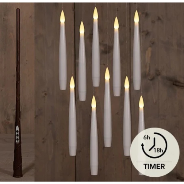 LED Zwevende kaarsen wit set a 10 H15cm