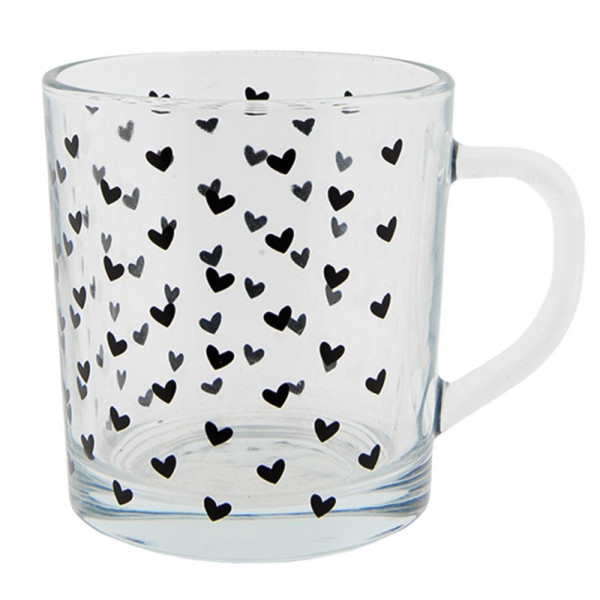 Clayre & Eef Theeglas hartjes 250 ml